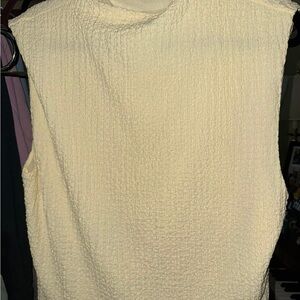 Abercrombie & Fitch Textured Ivory Tank Top